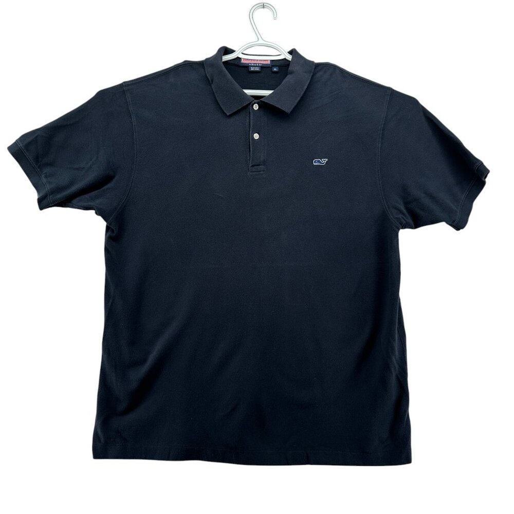 Vineyard Vines Black Cotton Polo Mens Size XL Short Sleeve Casual